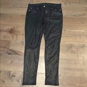 Seven for all mankind faux leather jeanss, black, size 29, EUC